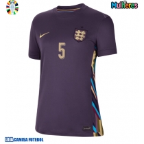 Camisa de Futebol Inglaterra John Stones #5 Equipamento Secundário Mulheres Europeu 2024 Manga Curta